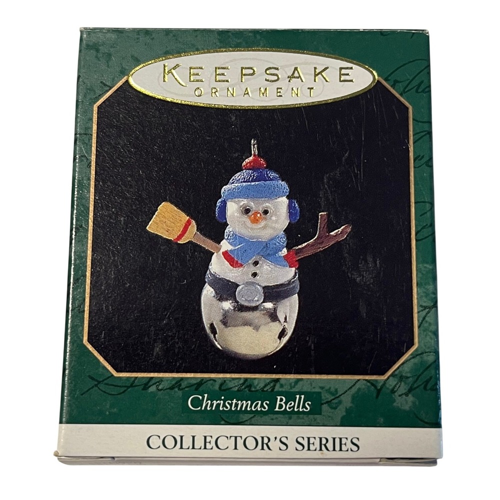Hallmark Keepsake Ornament 1997 Christmas Bells Snowman Miniature Metal Bell